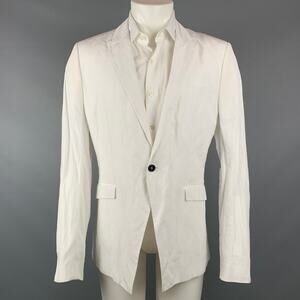UNCONDITIONAL Size XL White Wrinkled Acetate / Viscose Sport Coat